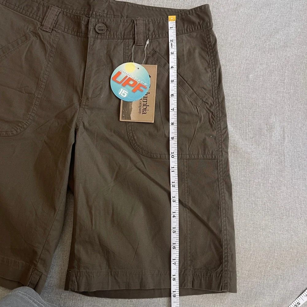 Columbia Cape Pleasant Omni-Shade Stretch Shorts Women 8 Brown Hiking UPF 15 NWT